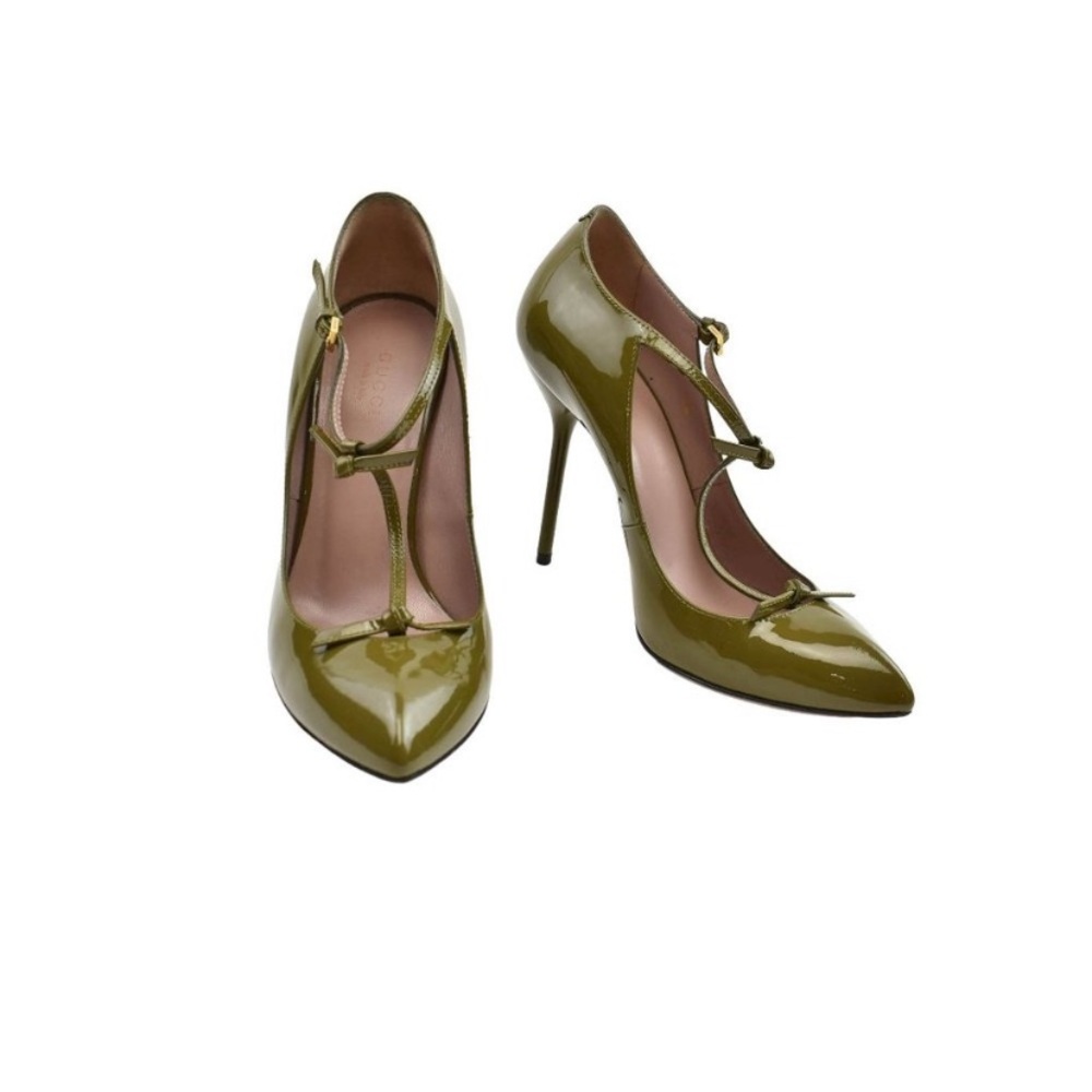 PRE-ORDER olive green GUCCI elegant pumps. Gently used babes ready for your love - Picture 4 of 9
